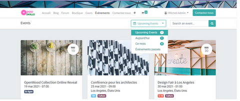Gestion des évènements avec Odoo