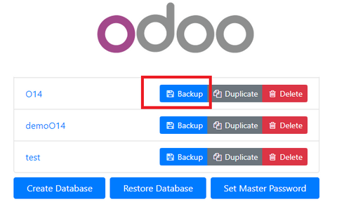 Sauvegarde d'une base de donnée Odoo